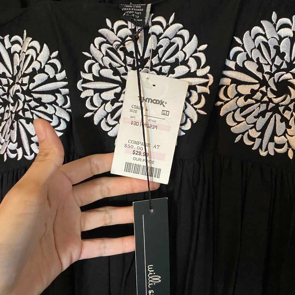 Willi Smith Deep V Neckline Summer Dress NWT - Picture 3 of 4